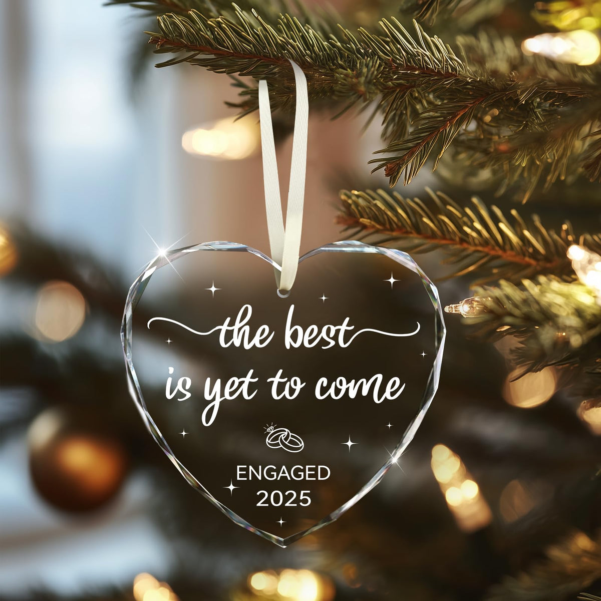 Engagement Gifts for Couples 2025, Engagement 2025 Ornament Engaged Gift for Her, Women,Friends, Bride to Be Gifts, First Christmas Engaged Ornament 2025